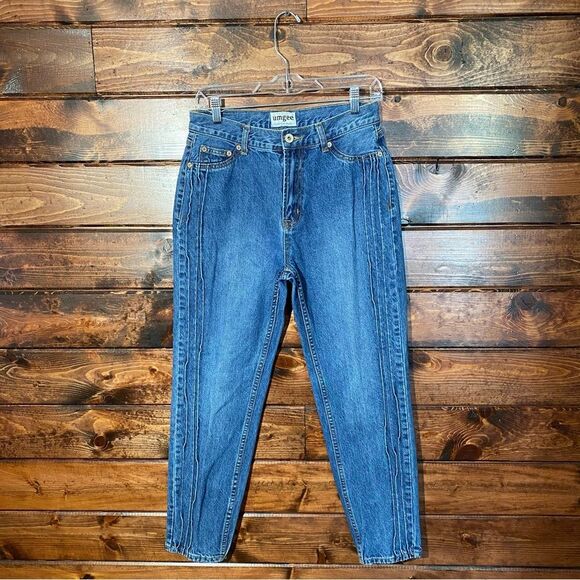 Umgee High Waist Rise Mom Fit Jeans Pintuck Leg 90's Style Size 27 - Picture 5 of 15